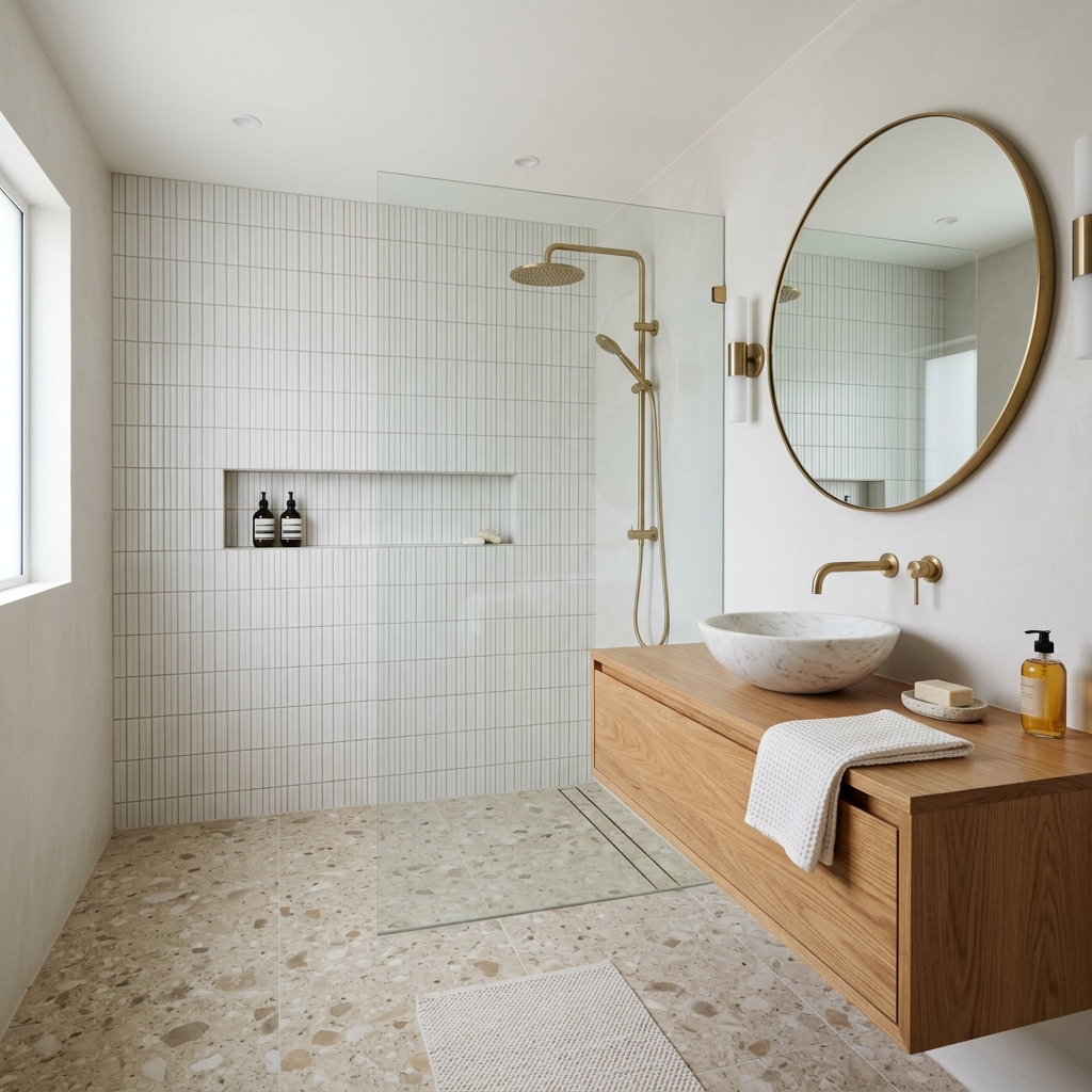 Terrazzo & Finger Tile Spa Bath